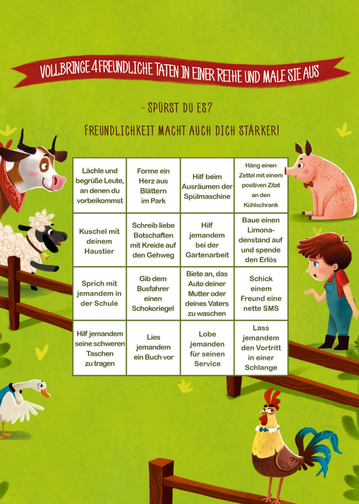 Kindness bingo game (German)