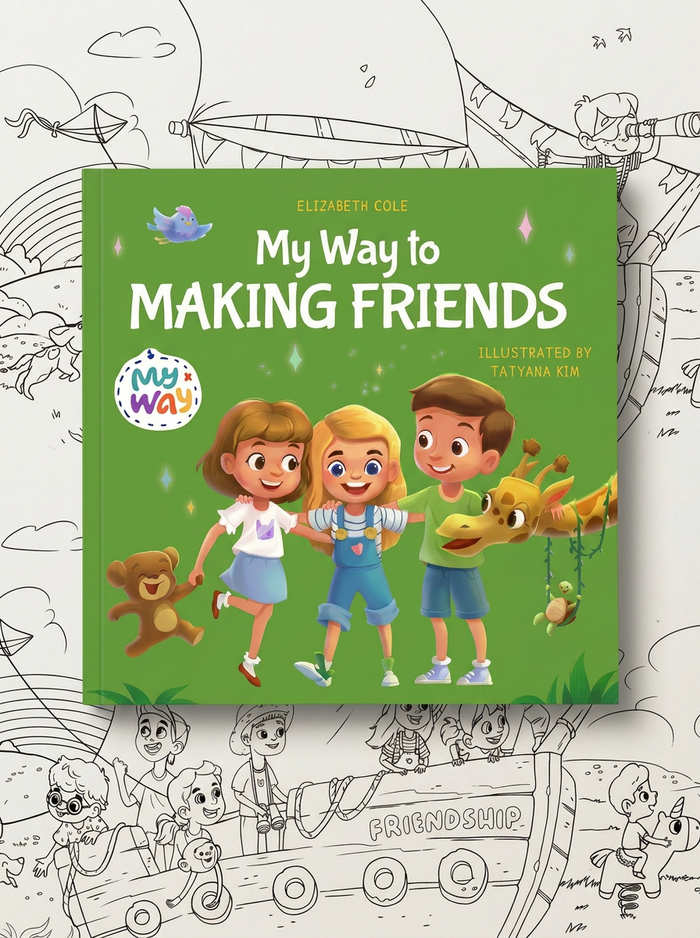 My Way to Making Friends — coloring page